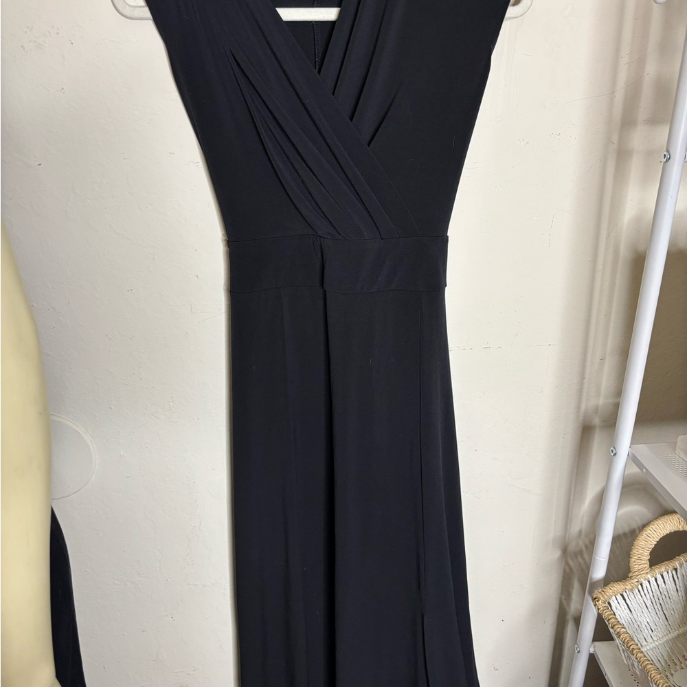 New York & Company Black Maxi Wrap Dress